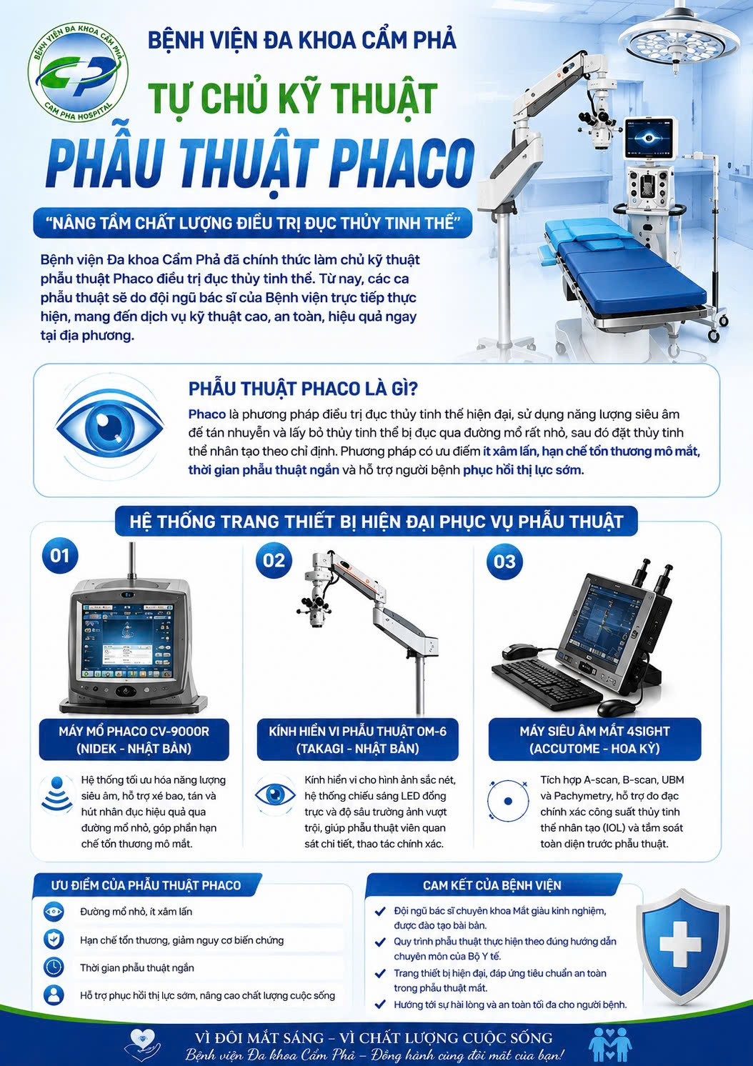 BỆNH VIỆN ĐA KHOA CẨM PHẢ TỰ CHỦ KỸ THUẬT PHẪU THUẬT PHACO – NÂNG CAO CHẤT LƯỢNG ĐIỀU TRỊ ĐỤC THỦY TINH THỂ