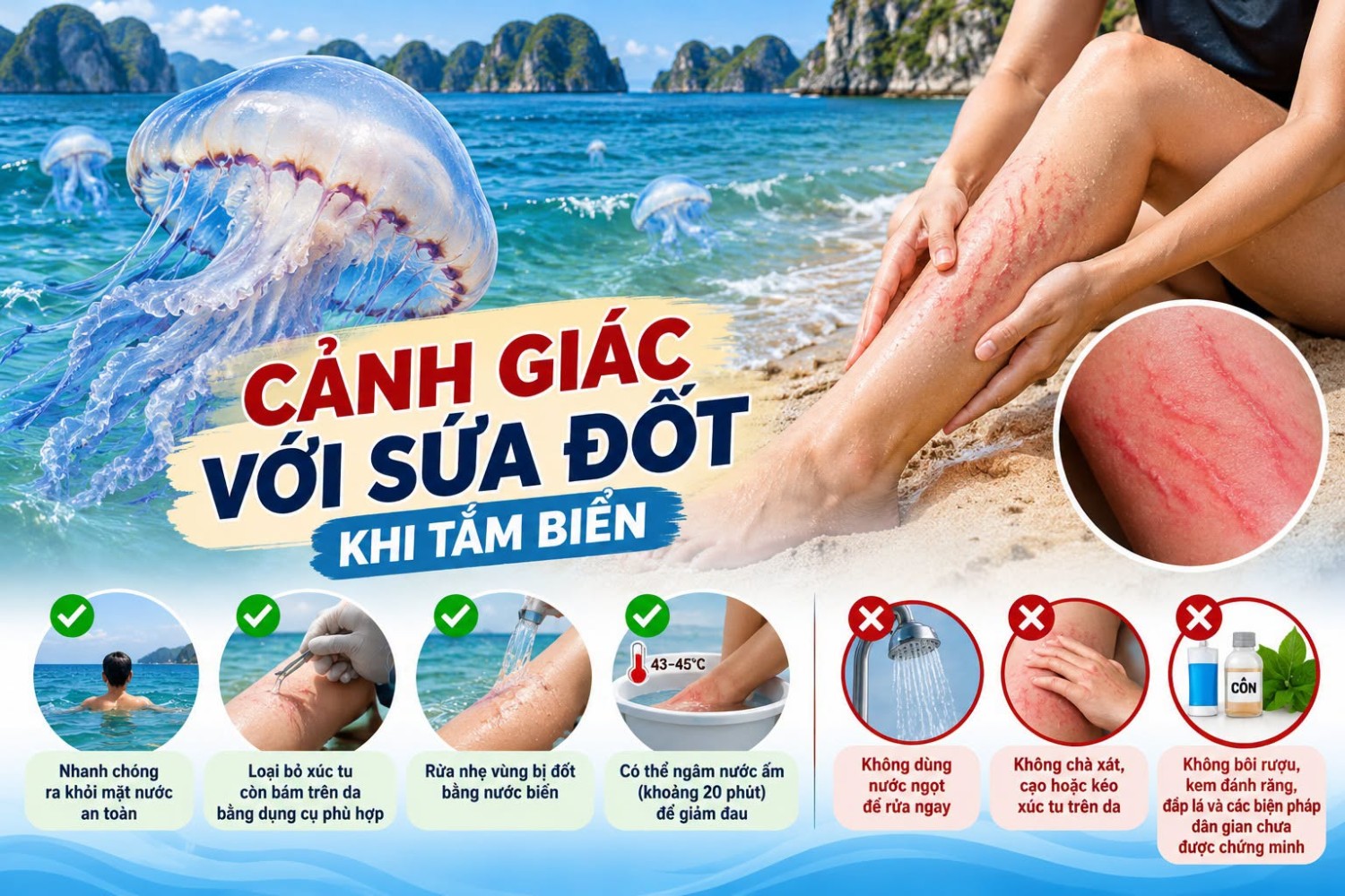 Cảnh giác với sứa đốt khi tắm biển