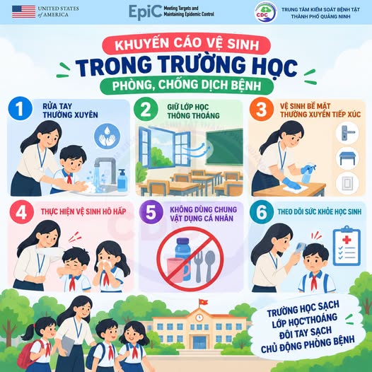 KHUYẾN CÁO VỆ SINH TRƯỜNG HỌC PHÒNG, CHỐNG DỊCH BỆNH